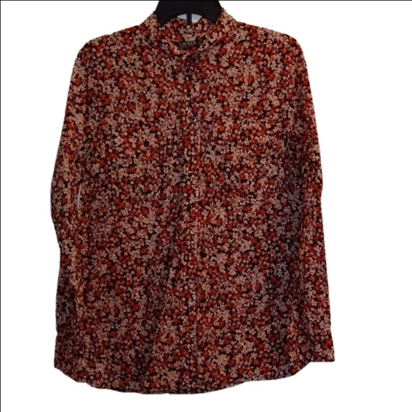 Lauren Ralph Lauren Tops - RALPH LAUREN, WOMENS LONG SLEEVE FLORAL BLOUSE, SIZE LARGE.